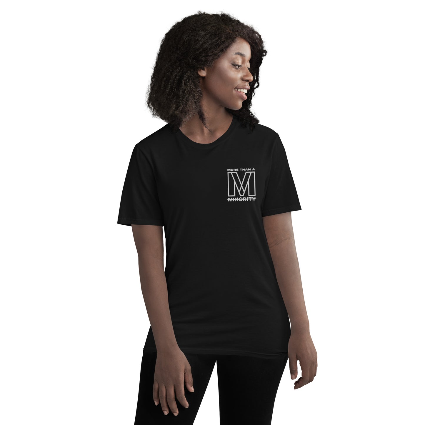 MTAM - More Than A Minority Embroidered Logo + Warning: Valuable Handle With Care Tee - Multiple Color, 100% Cotton, Multiple Colors, Trendy Unisex Streetwear T-Shirt