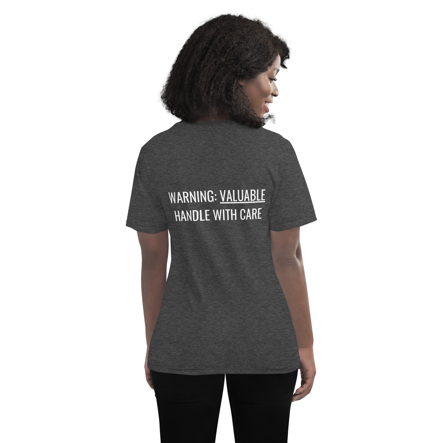 MTAM - More Than A Minority Embroidered Logo + Warning: Valuable Handle With Care Tee - Multiple Color, 100% Cotton, Multiple Colors, Trendy Unisex Streetwear T-Shirt