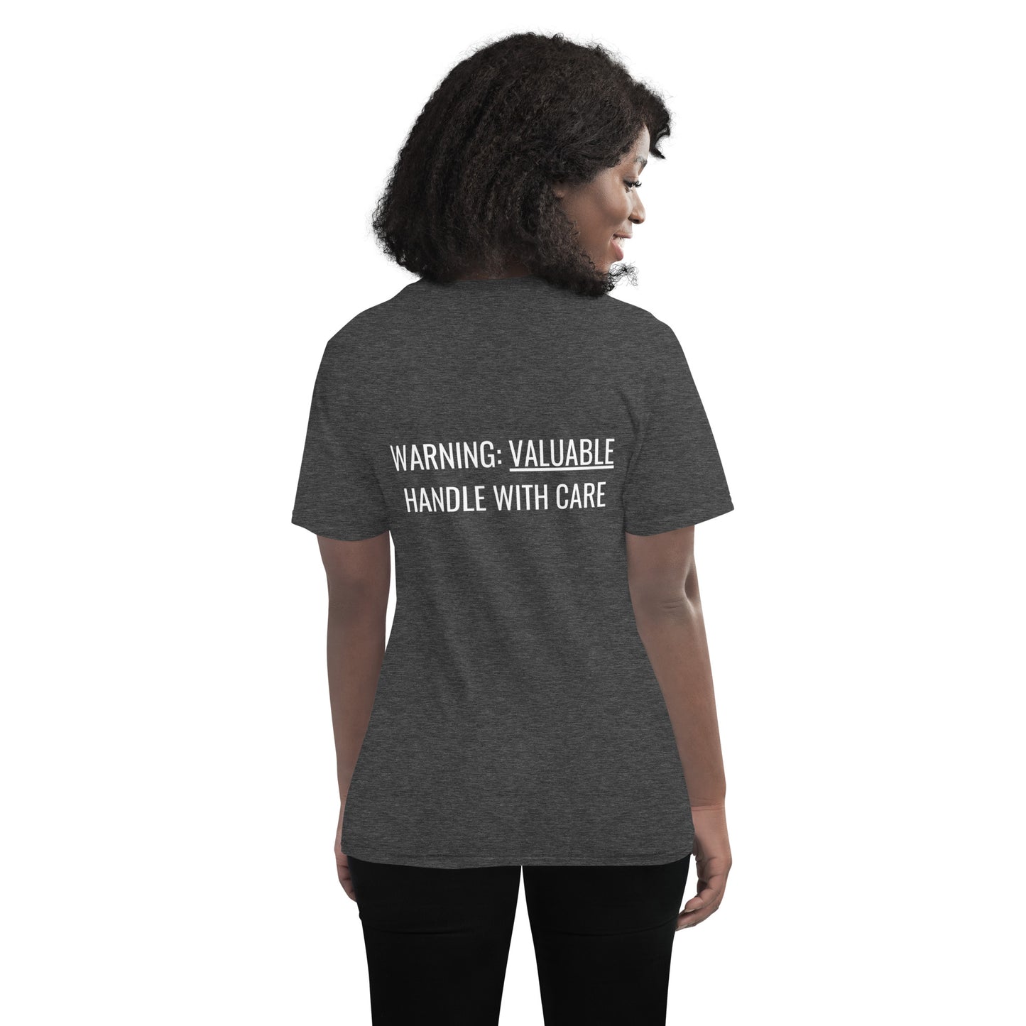 MTAM - More Than A Minority Embroidered Logo + Warning: Valuable Handle With Care Tee - Multiple Color, 100% Cotton, Multiple Colors, Trendy Unisex Streetwear T-Shirt