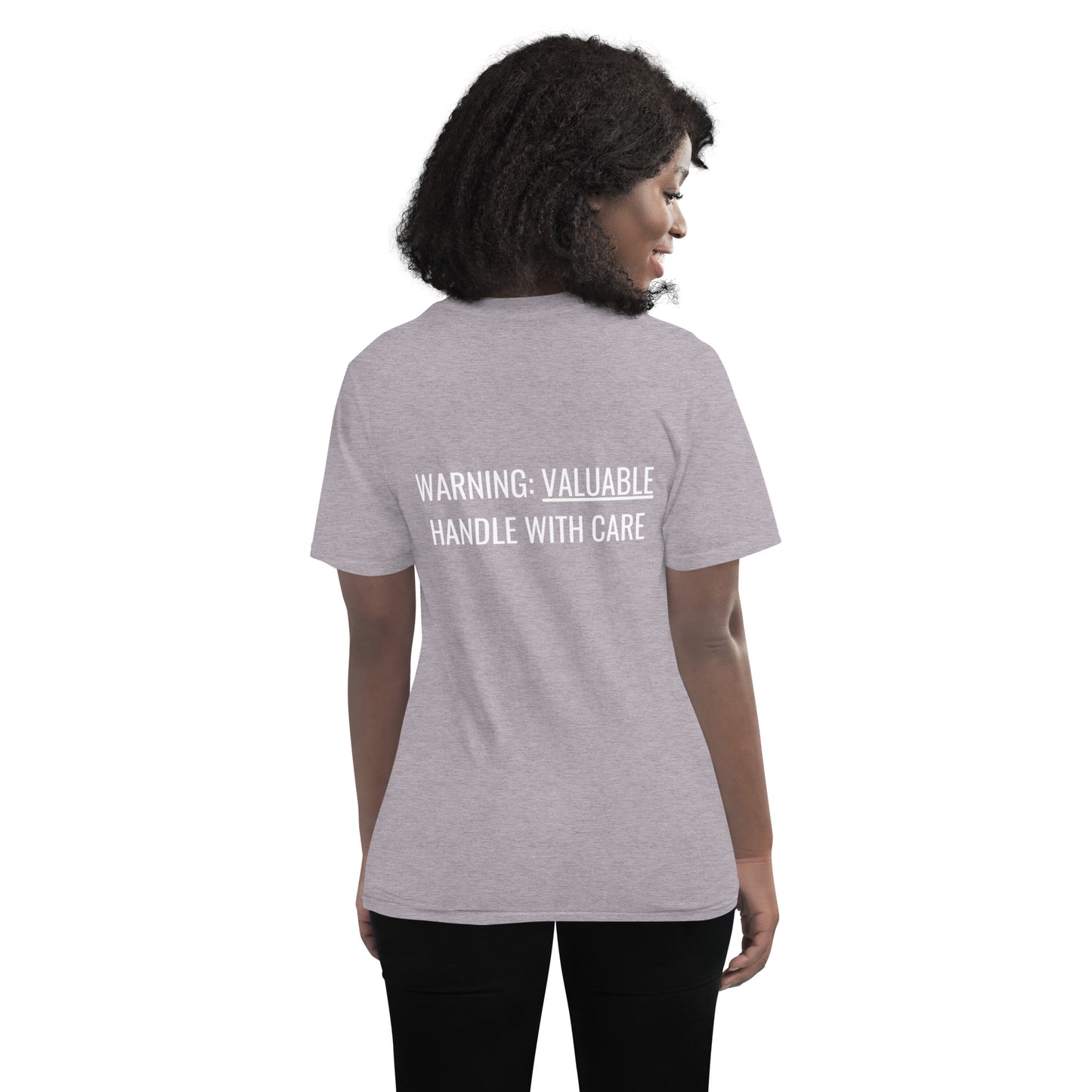 MTAM - More Than A Minority Embroidered Logo + Warning: Valuable Handle With Care Tee - Multiple Color, 100% Cotton, Multiple Colors, Trendy Unisex Streetwear T-Shirt