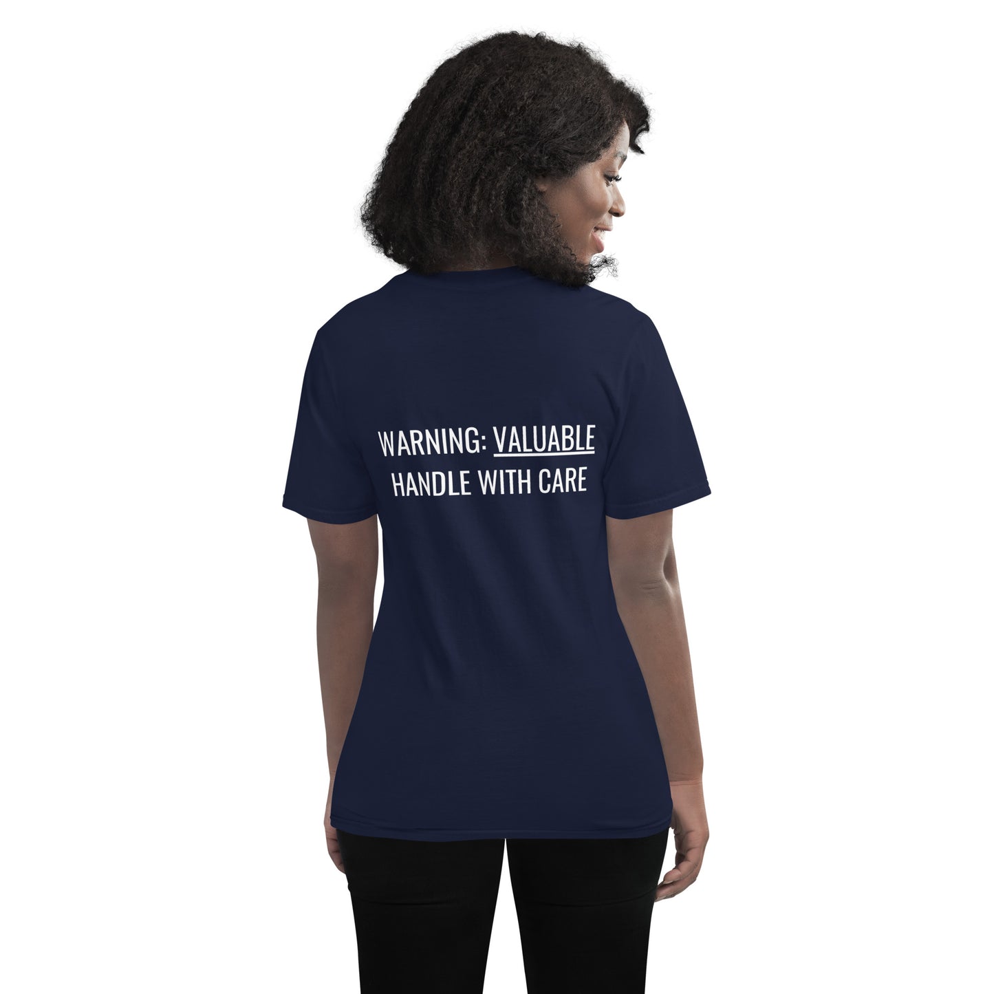 MTAM - More Than A Minority Embroidered Logo + Warning: Valuable Handle With Care Tee - Multiple Color, 100% Cotton, Multiple Colors, Trendy Unisex Streetwear T-Shirt