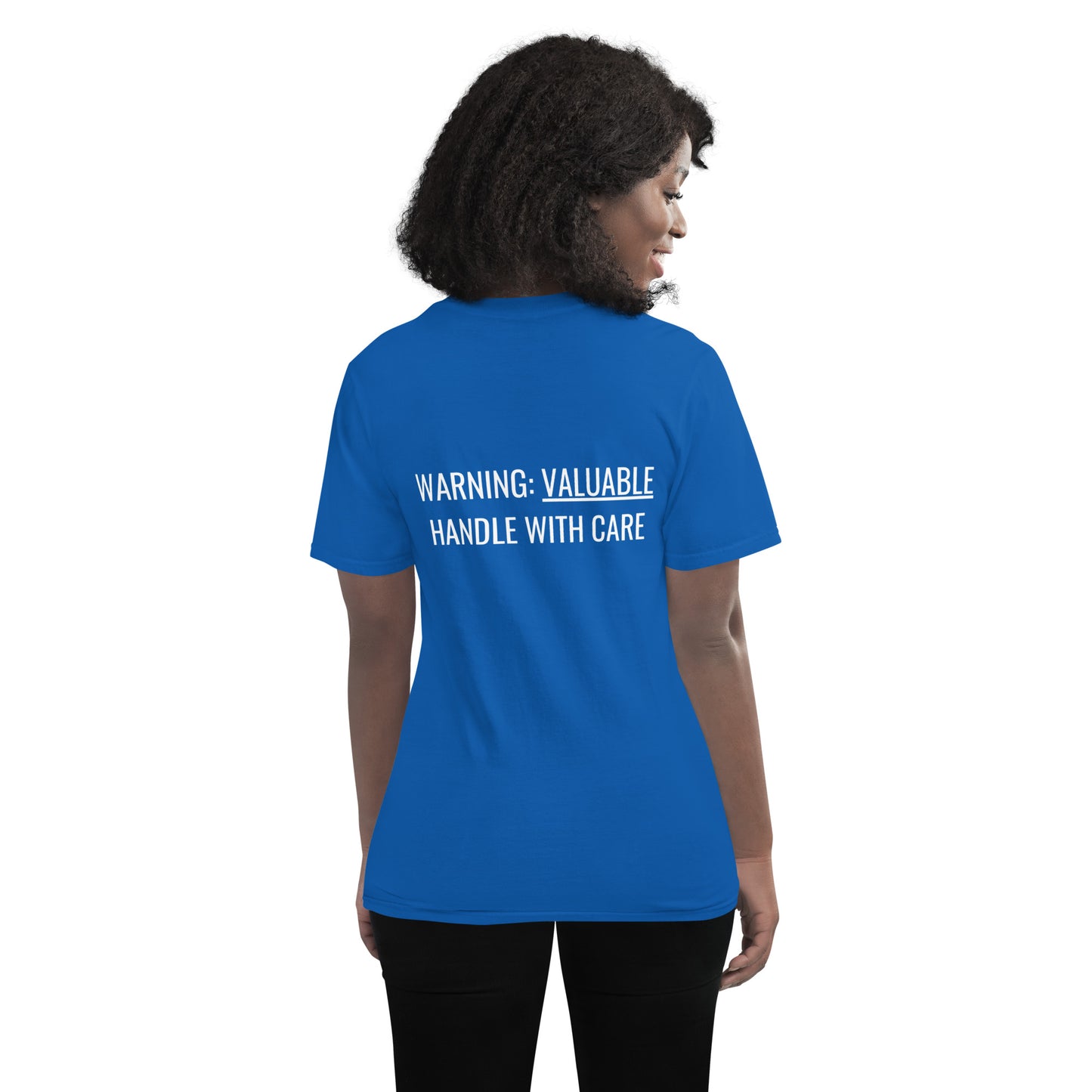 MTAM - More Than A Minority Embroidered Logo + Warning: Valuable Handle With Care Tee - Multiple Color, 100% Cotton, Multiple Colors, Trendy Unisex Streetwear T-Shirt