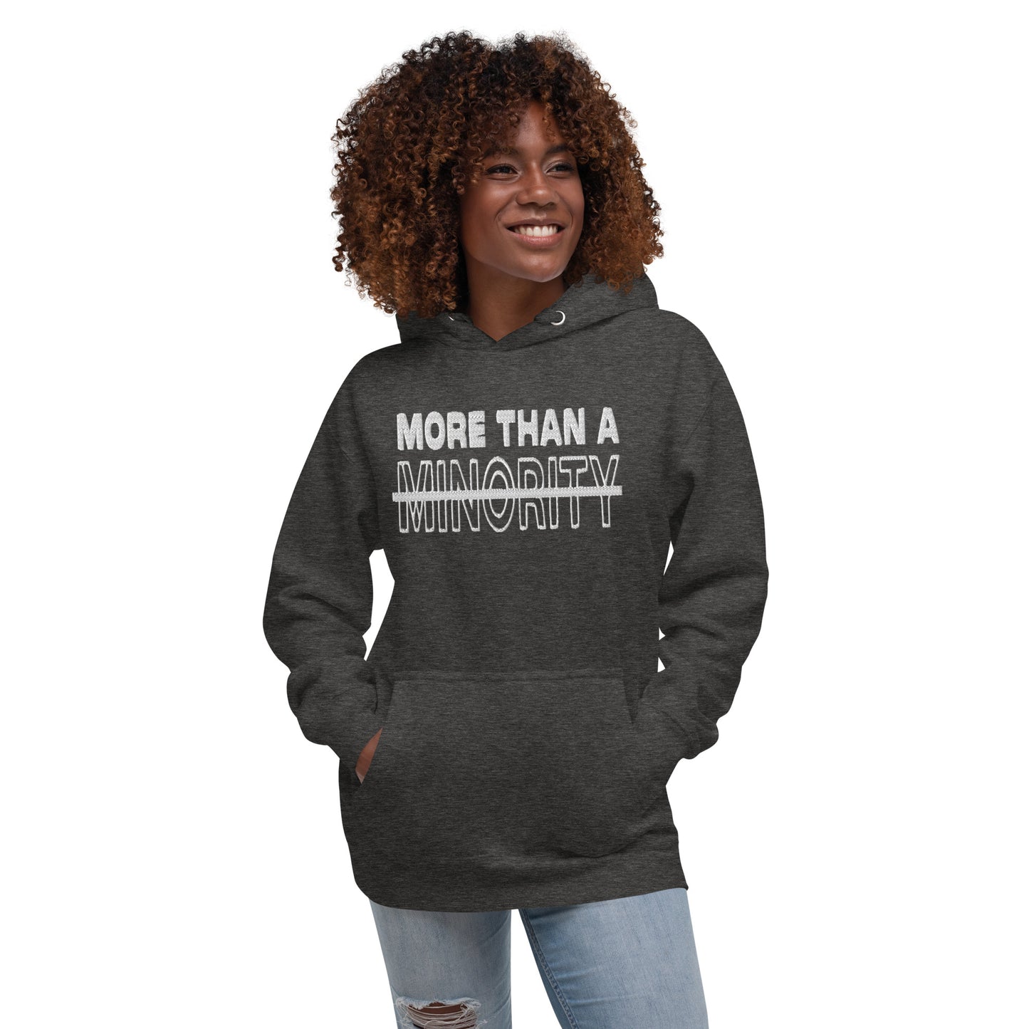 MTAM - More Than A Minority Stacked Embroidered Hoodie + Valuable Back - Soft, Stylish, and Warm with Valuable Back Patch - Perfect Streetwear for Chilly Evenings