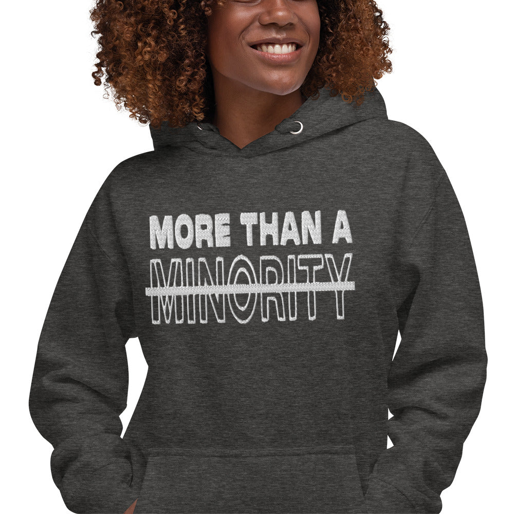 MTAM - More Than A Minority Stacked Embroidered Hoodie + Valuable Back - Soft, Stylish, and Warm with Valuable Back Patch - Perfect Streetwear for Chilly Evenings