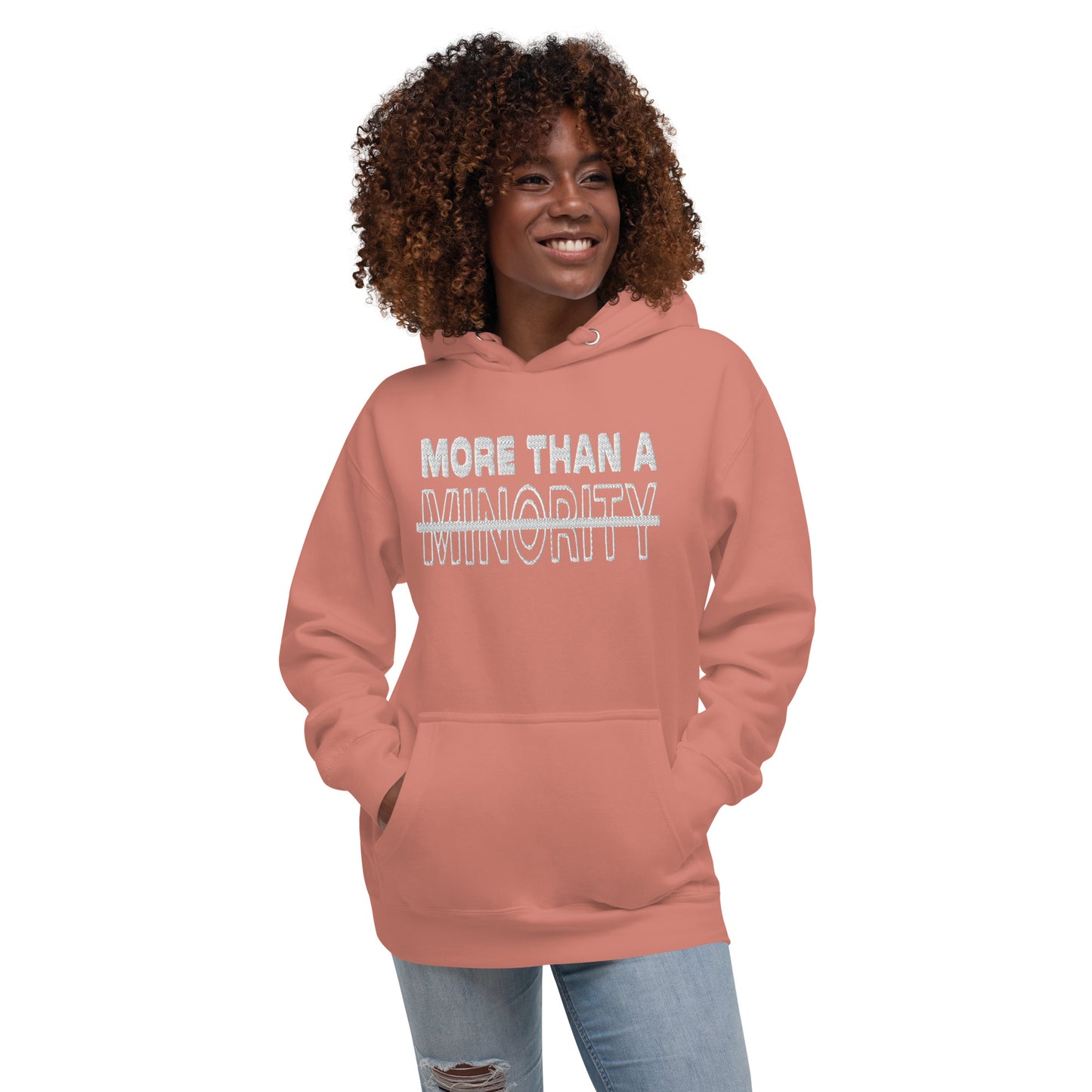 MTAM - More Than A Minority Stacked Embroidered Hoodie + Valuable Back - Soft, Stylish, and Warm with Valuable Back Patch - Perfect Streetwear for Chilly Evenings