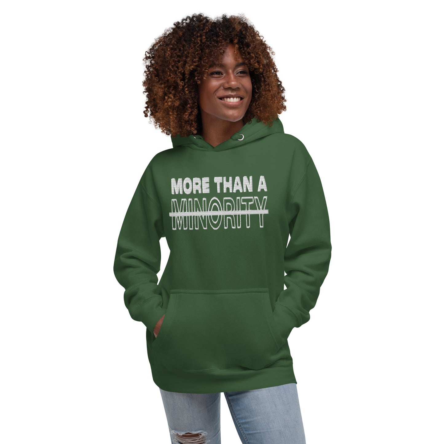 MTAM - More Than A Minority Stacked Embroidered Hoodie + Valuable Back - Soft, Stylish, and Warm with Valuable Back Patch - Perfect Streetwear for Chilly Evenings