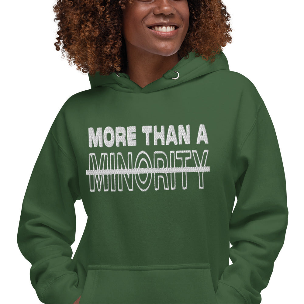 MTAM - More Than A Minority Stacked Embroidered Hoodie + Valuable Back - Soft, Stylish, and Warm with Valuable Back Patch - Perfect Streetwear for Chilly Evenings
