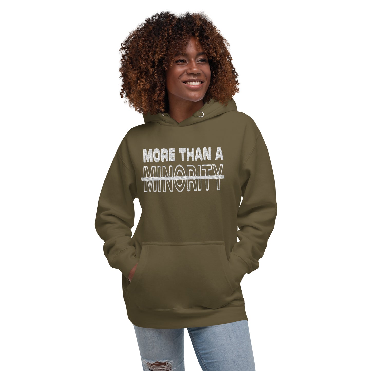 MTAM - More Than A Minority Stacked Embroidered Hoodie + Valuable Back - Soft, Stylish, and Warm with Valuable Back Patch - Perfect Streetwear for Chilly Evenings