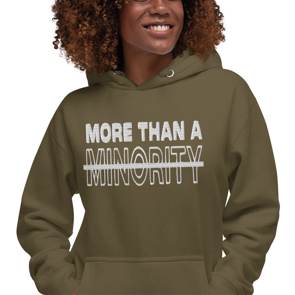 MTAM - More Than A Minority Stacked Embroidered Hoodie + Valuable Back - Soft, Stylish, and Warm with Valuable Back Patch - Perfect Streetwear for Chilly Evenings