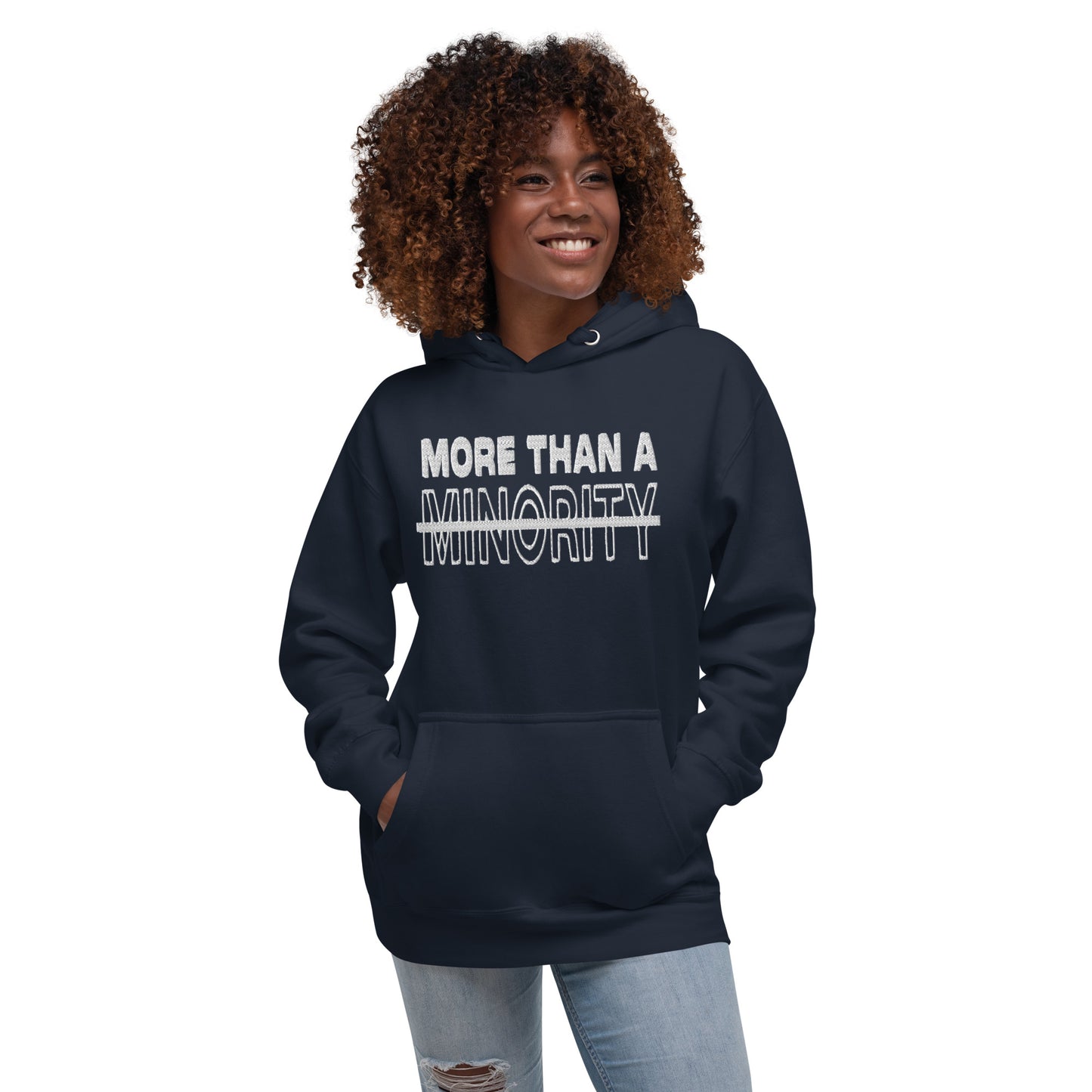 MTAM - More Than A Minority Stacked Embroidered Hoodie + Valuable Back - Soft, Stylish, and Warm with Valuable Back Patch - Perfect Streetwear for Chilly Evenings