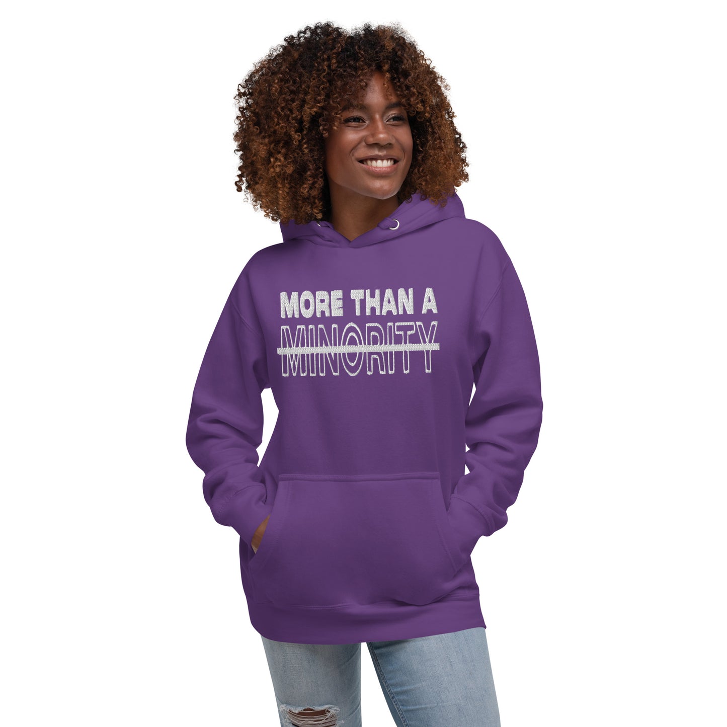 MTAM - More Than A Minority Stacked Embroidered Hoodie + Valuable Back - Soft, Stylish, and Warm with Valuable Back Patch - Perfect Streetwear for Chilly Evenings