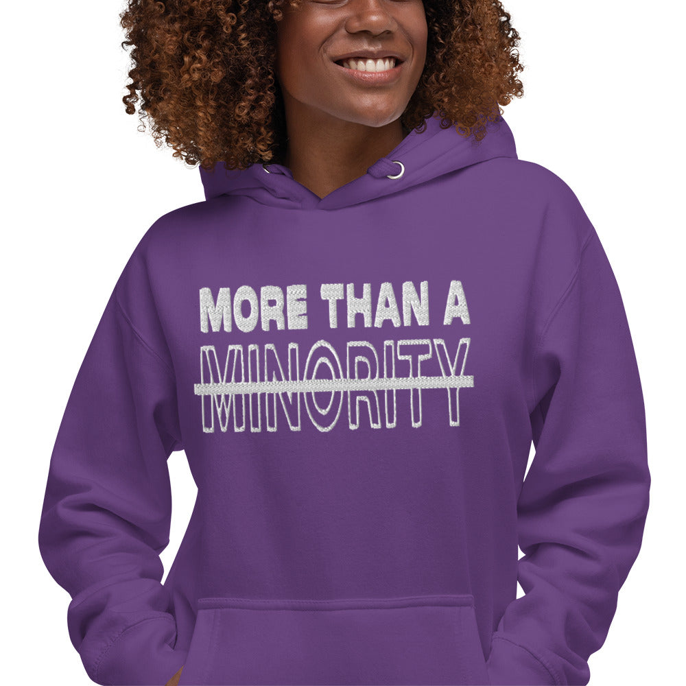 MTAM - More Than A Minority Stacked Embroidered Hoodie + Valuable Back - Soft, Stylish, and Warm with Valuable Back Patch - Perfect Streetwear for Chilly Evenings
