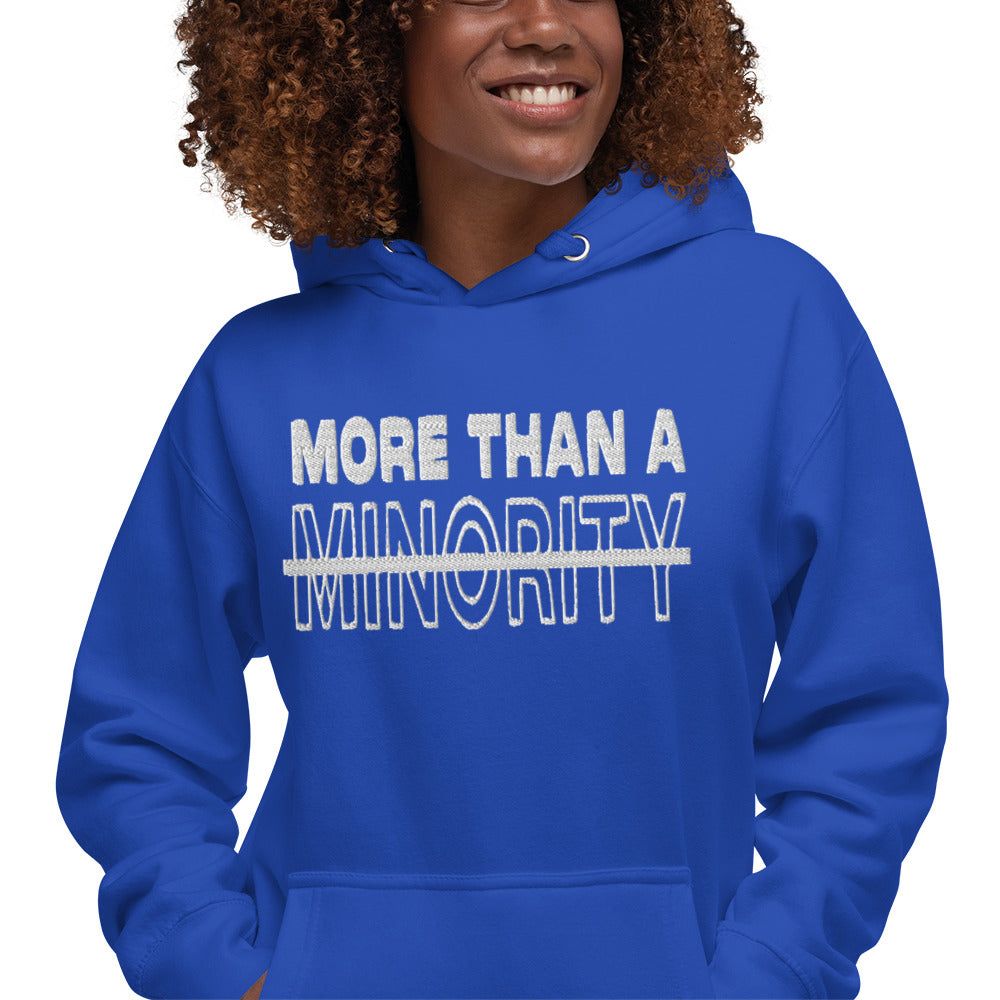 MTAM - More Than A Minority Stacked Embroidered Hoodie + Valuable Back - Soft, Stylish, and Warm with Valuable Back Patch - Perfect Streetwear for Chilly Evenings