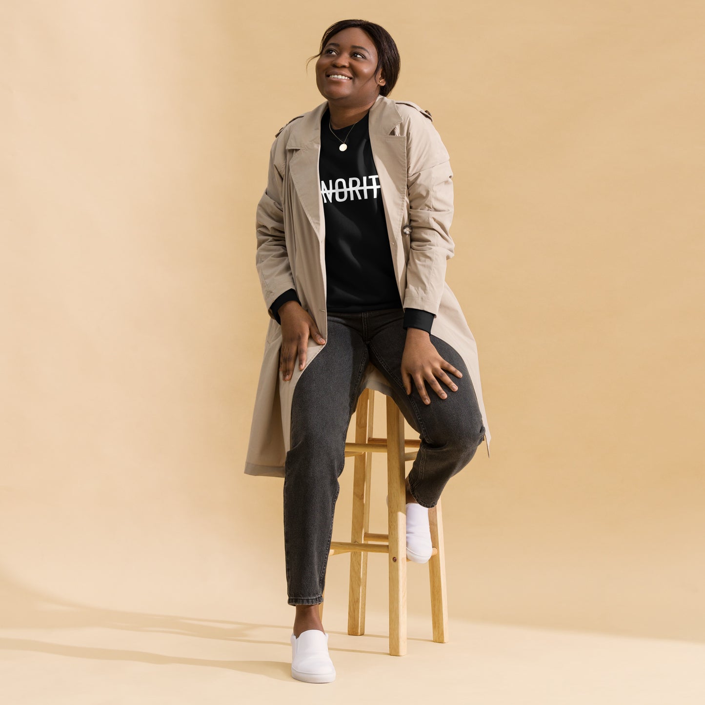 MTAM - Not A Minority Crewneck Sweatshirt - Comfortable Fleece, Side-Seamed, Cotton Blend, Valuable Back