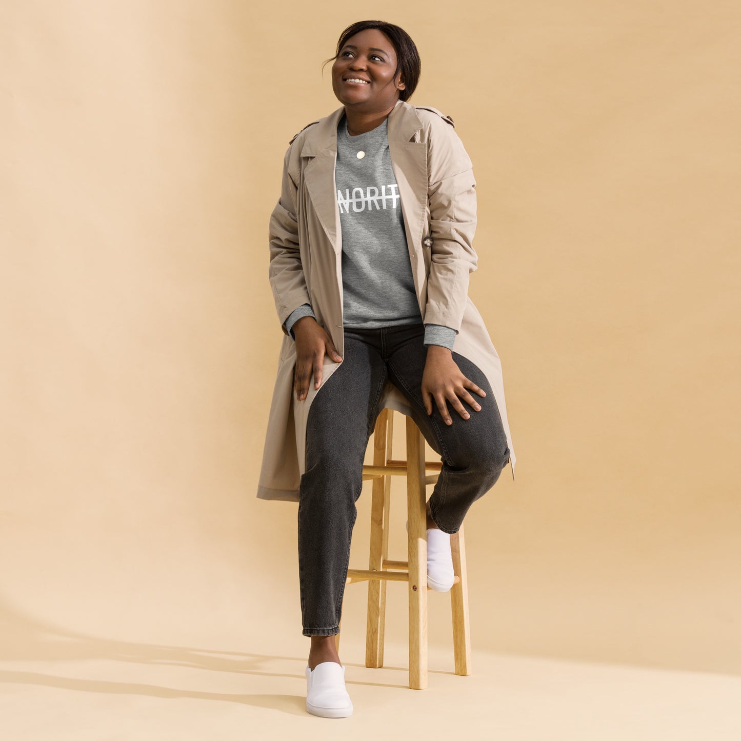 MTAM - Not A Minority Crewneck Sweatshirt - Comfortable Fleece, Side-Seamed, Cotton Blend, Valuable Back