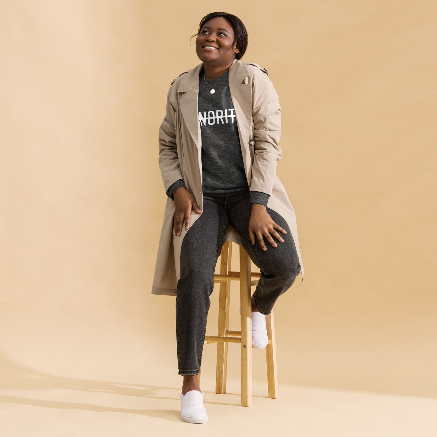 MTAM - Not A Minority Crewneck Sweatshirt - Comfortable Fleece, Side-Seamed, Cotton Blend, Valuable Back