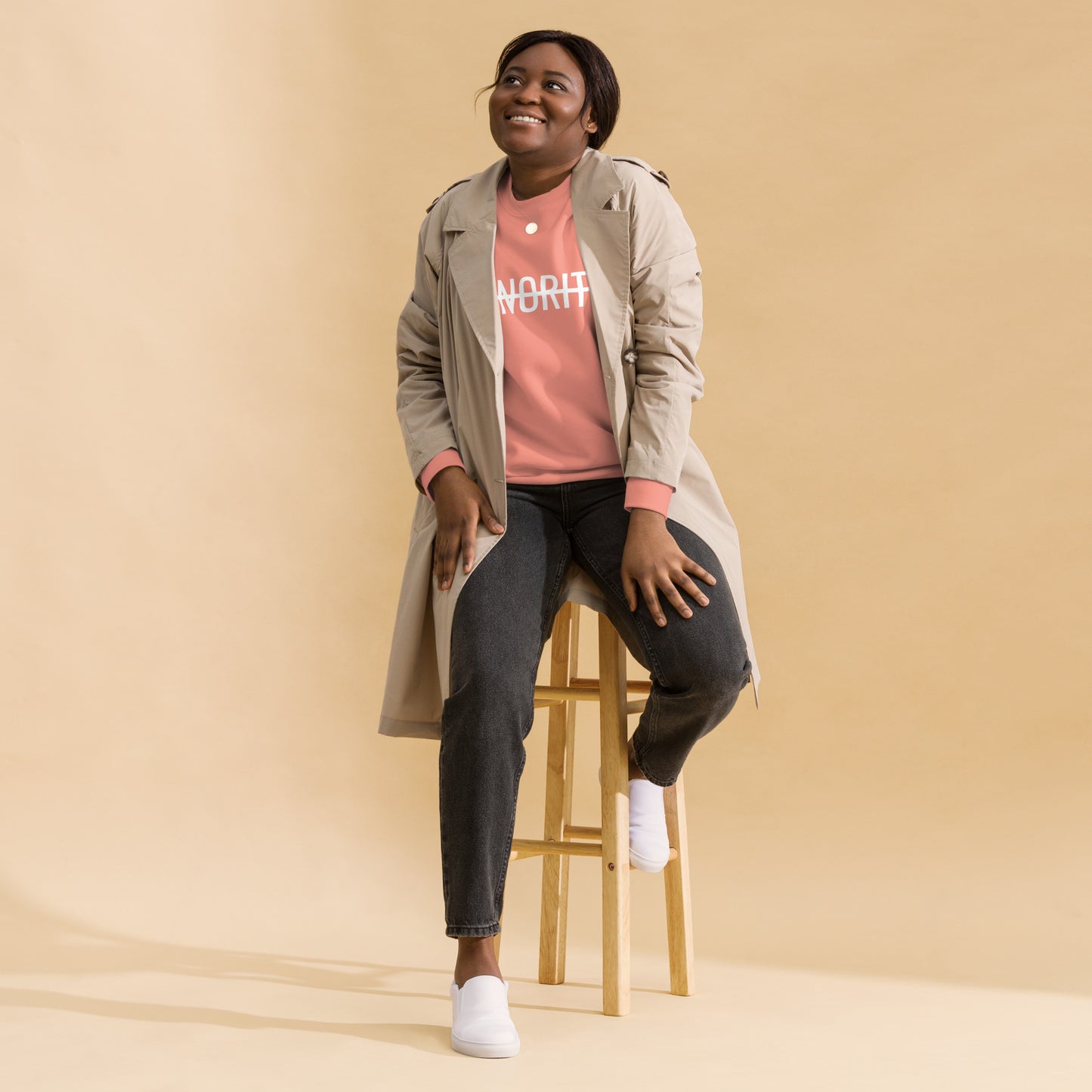 MTAM - Not A Minority Crewneck Sweatshirt - Comfortable Fleece, Side-Seamed, Cotton Blend, Valuable Back