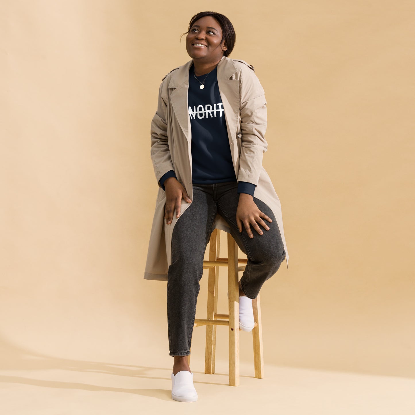 MTAM - Not A Minority Crewneck Sweatshirt - Comfortable Fleece, Side-Seamed, Cotton Blend, Valuable Back