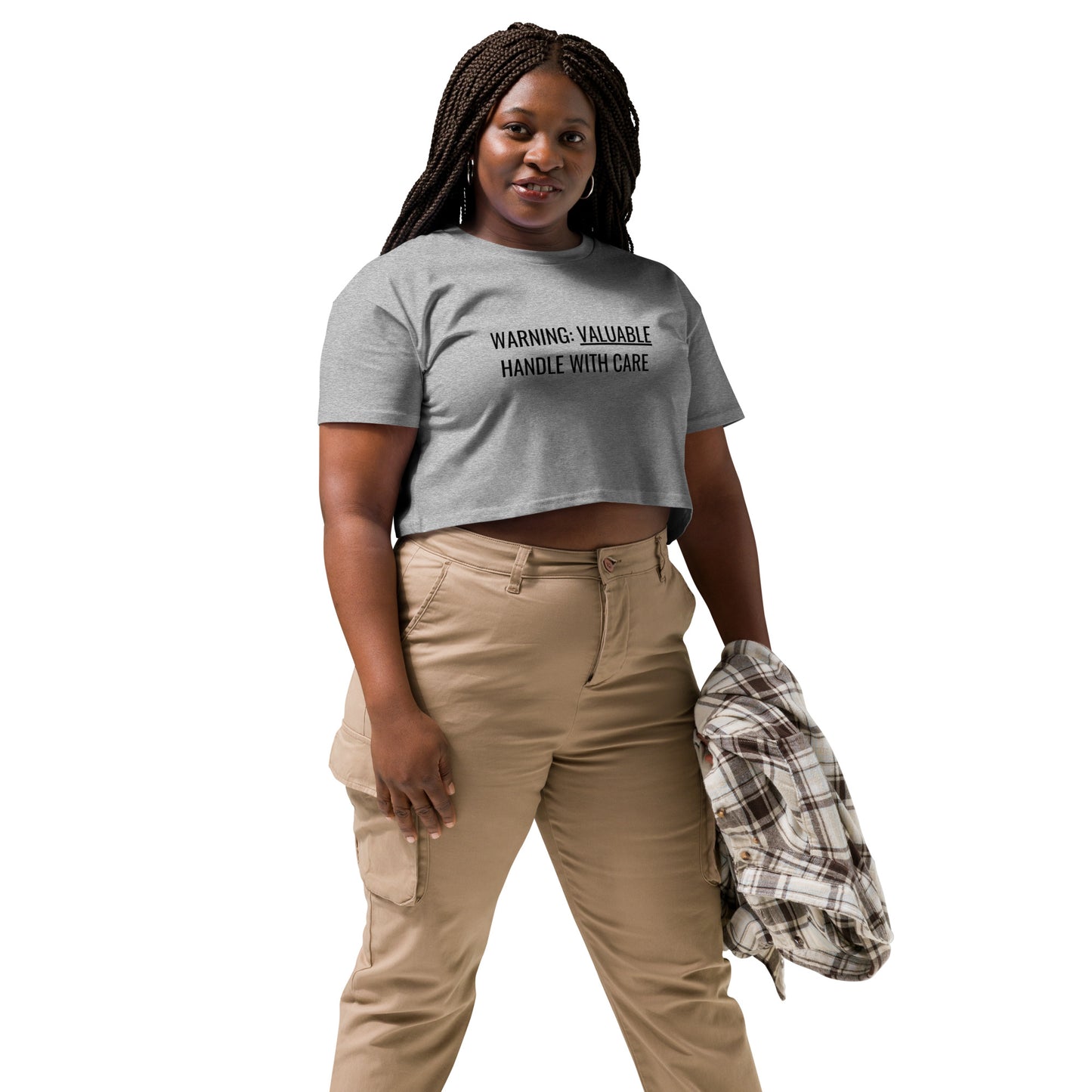 MTAM - 100% Combed Cotton Relaxed Fit Cropped Crop Top - Soft & Durable with Dropped Shoulders & Ribbed Neck