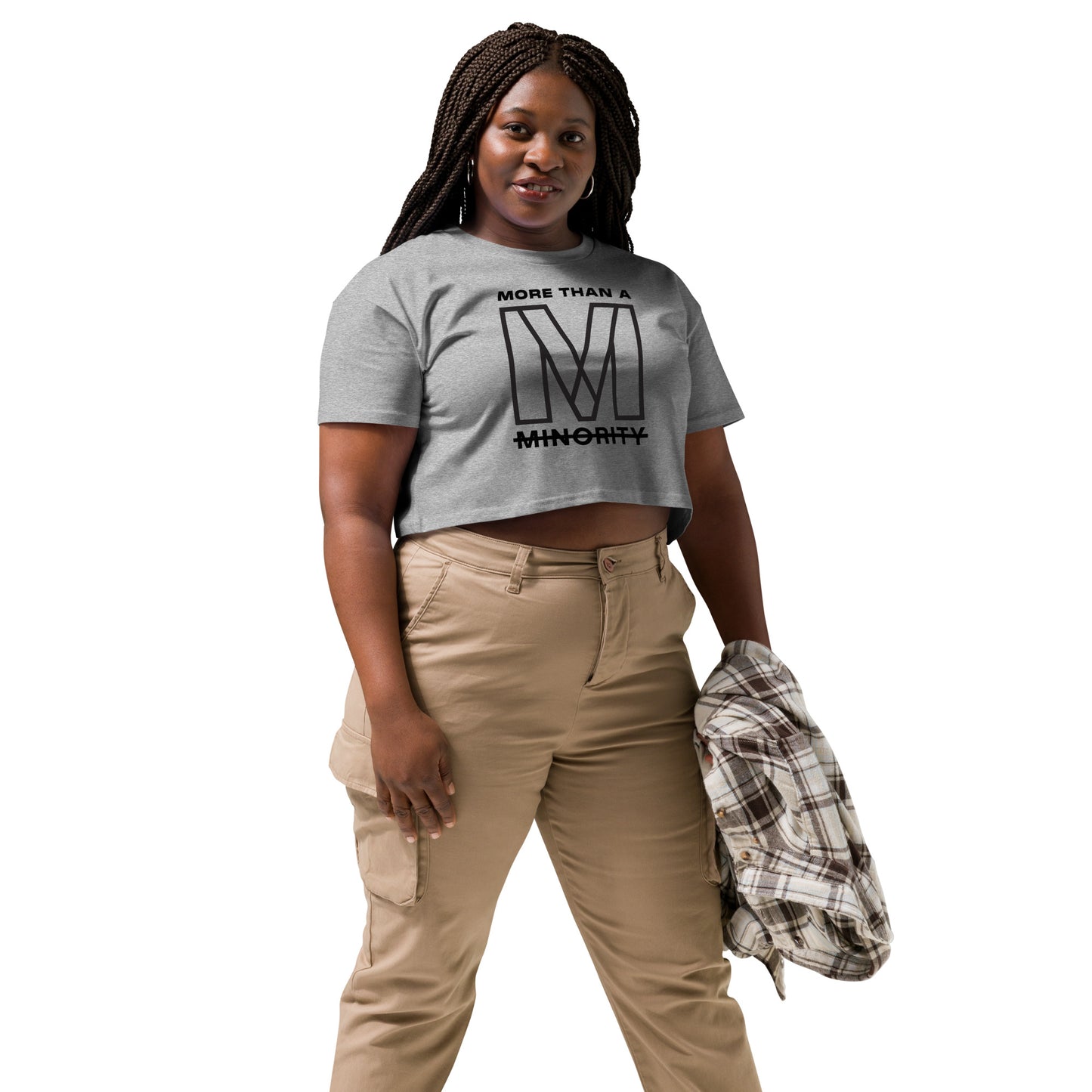 MTAM - Valuable Back Crop Top - 100% Combed Cotton, Relaxed Fit, Cropped Length, Soft and Durable | Black Text