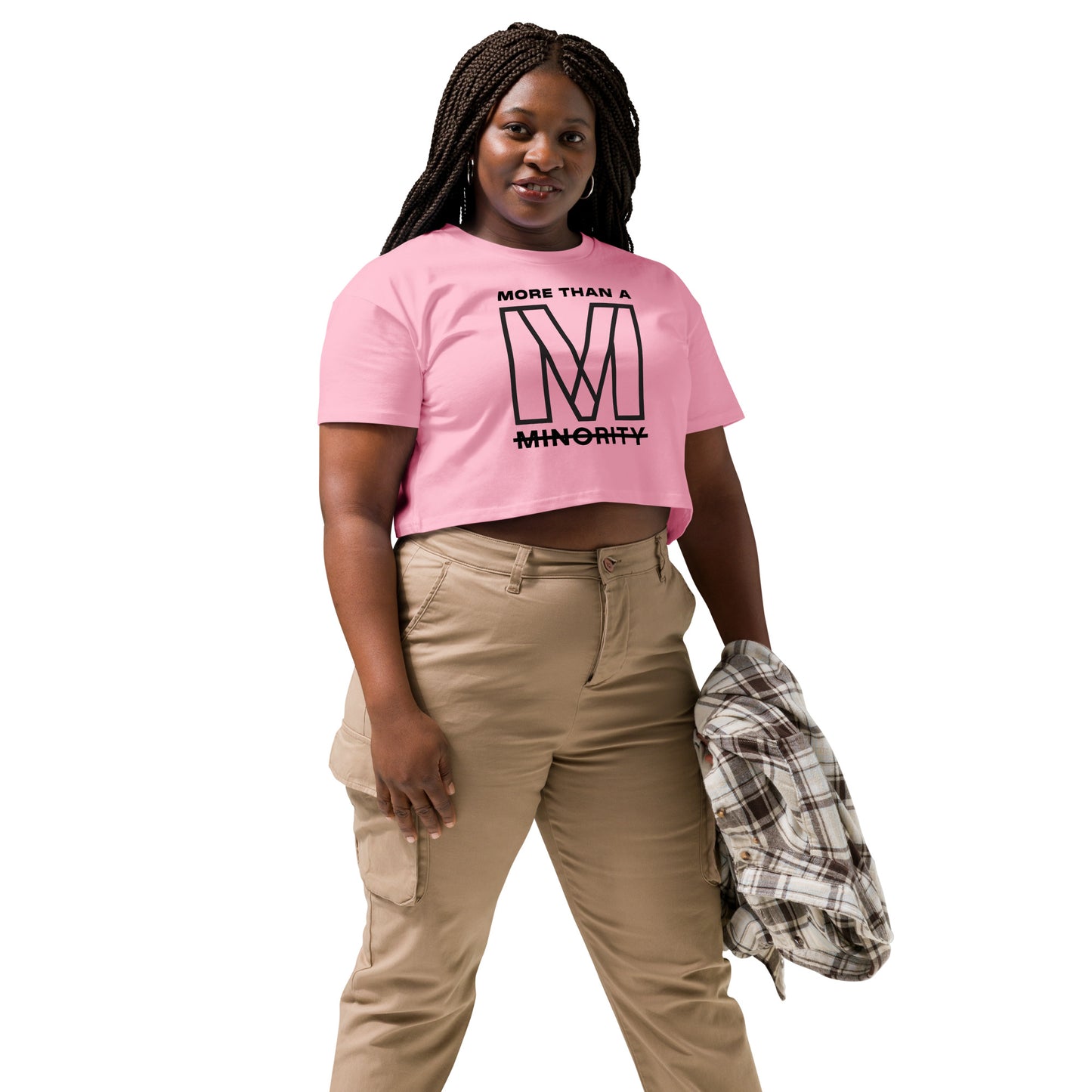 MTAM - Valuable Back Crop Top - 100% Combed Cotton, Relaxed Fit, Cropped Length, Soft and Durable | Black Text