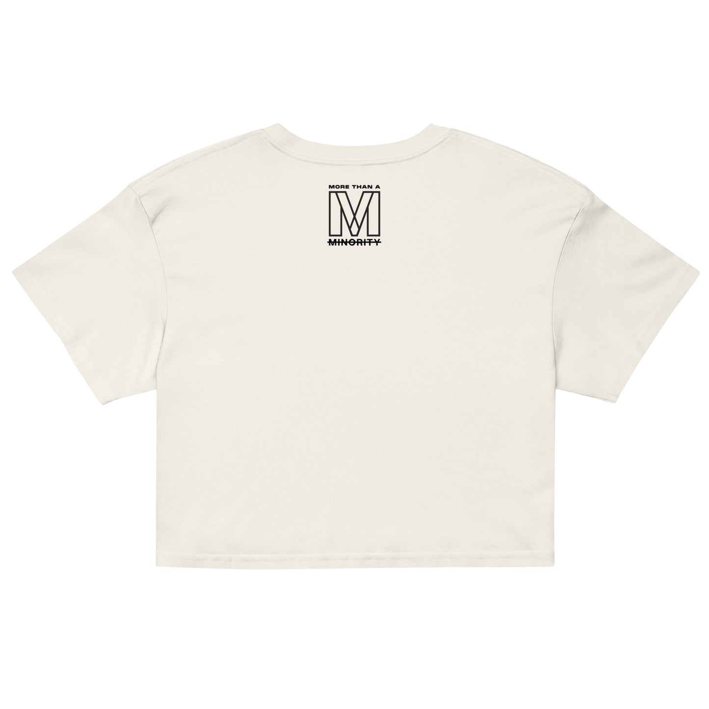 MTAM - Not A Minority Top Soft Cotton Crop Top, Relaxed Fit, Durable 100% Combed Cotton, Cropped Length | Black Text