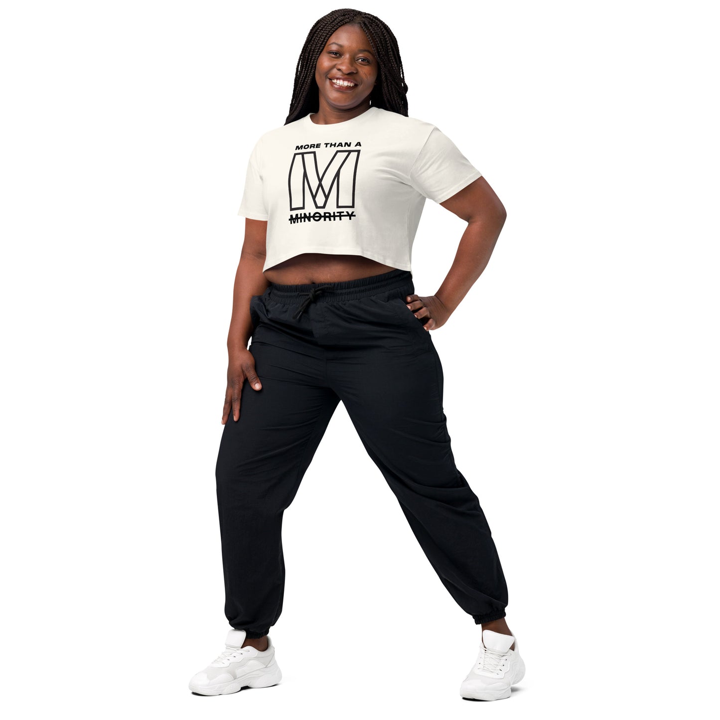 MTAM - Valuable Back Crop Top - 100% Combed Cotton, Relaxed Fit, Cropped Length, Soft and Durable | Black Text