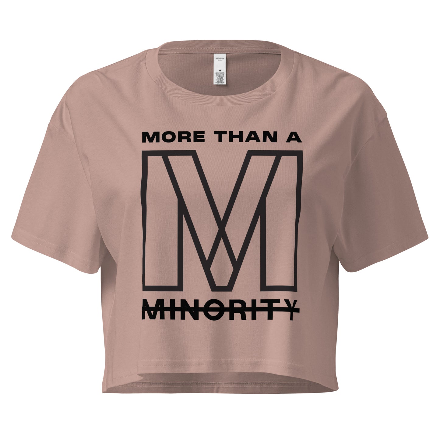 MTAM - Valuable Back Crop Top - 100% Combed Cotton, Relaxed Fit, Cropped Length, Soft and Durable | Black Text