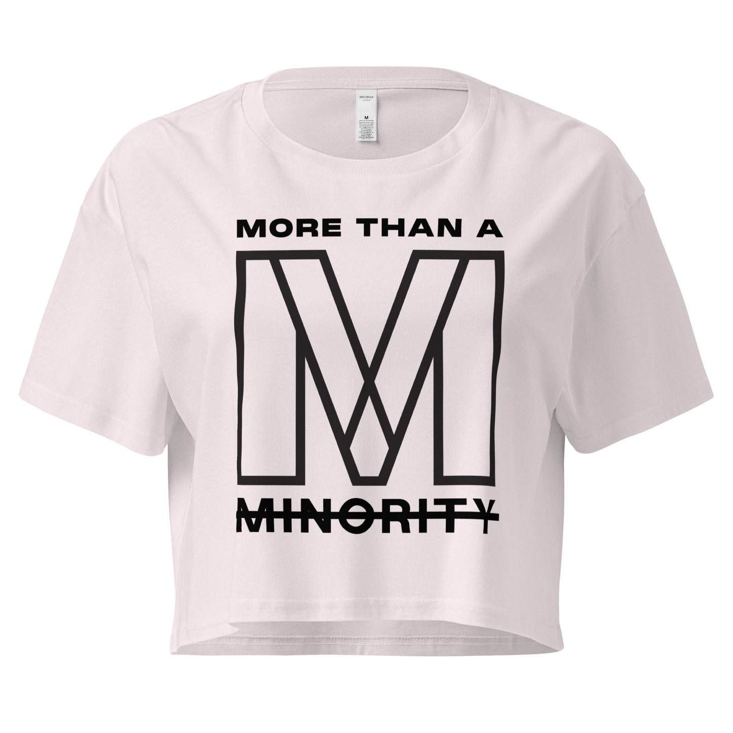 MTAM - Valuable Back Crop Top - 100% Combed Cotton, Relaxed Fit, Cropped Length, Soft and Durable | Black Text