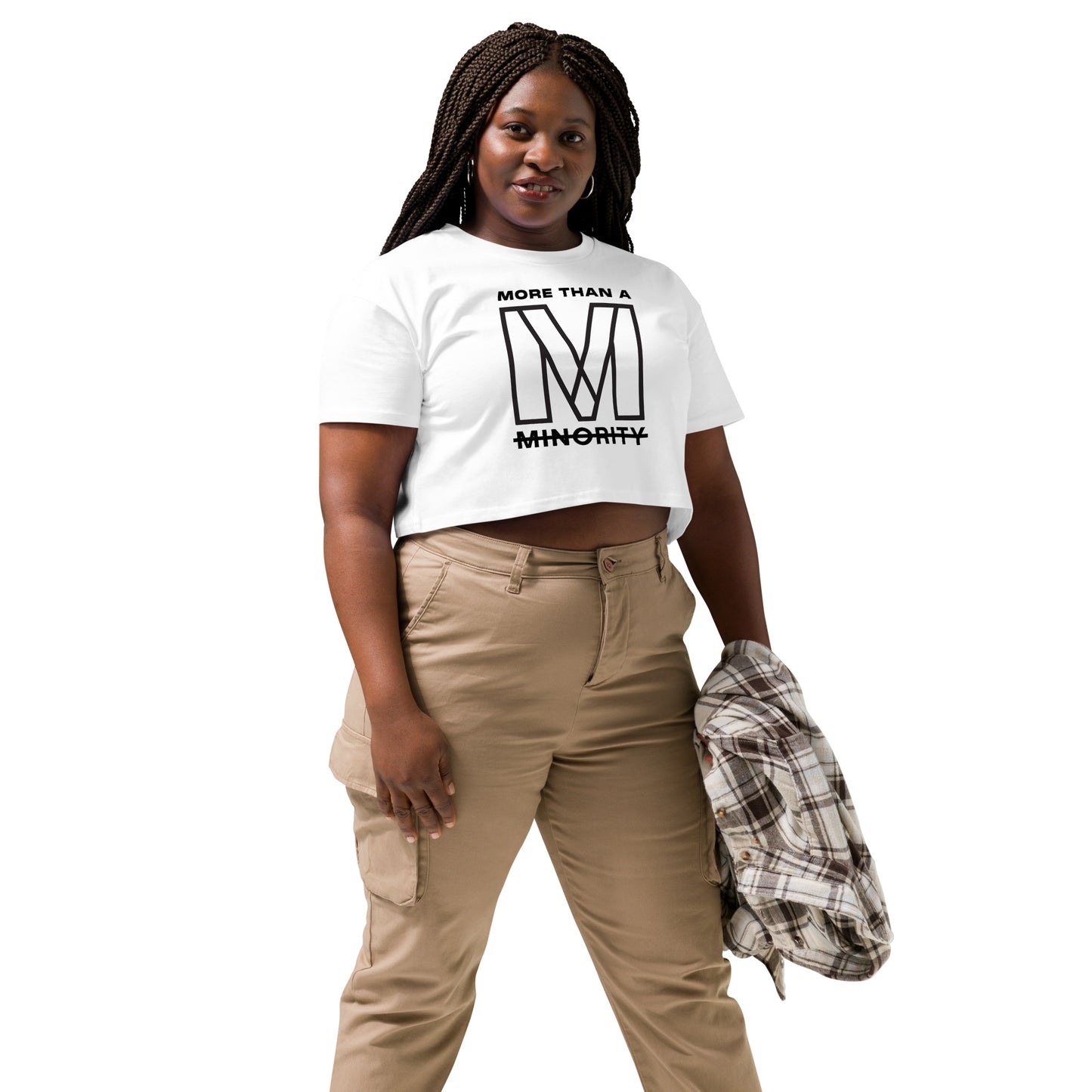MTAM - Valuable Back Crop Top - 100% Combed Cotton, Relaxed Fit, Cropped Length, Soft and Durable | Black Text