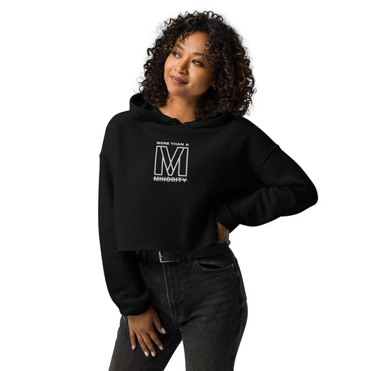 MTAM - More Than A Minority Crop Embroidered Hoodie + Valuable Back - Trendy, Stylish, and Comfortable with Valuable Back Patch - Perfect Statement Piece for Your Wardrobe