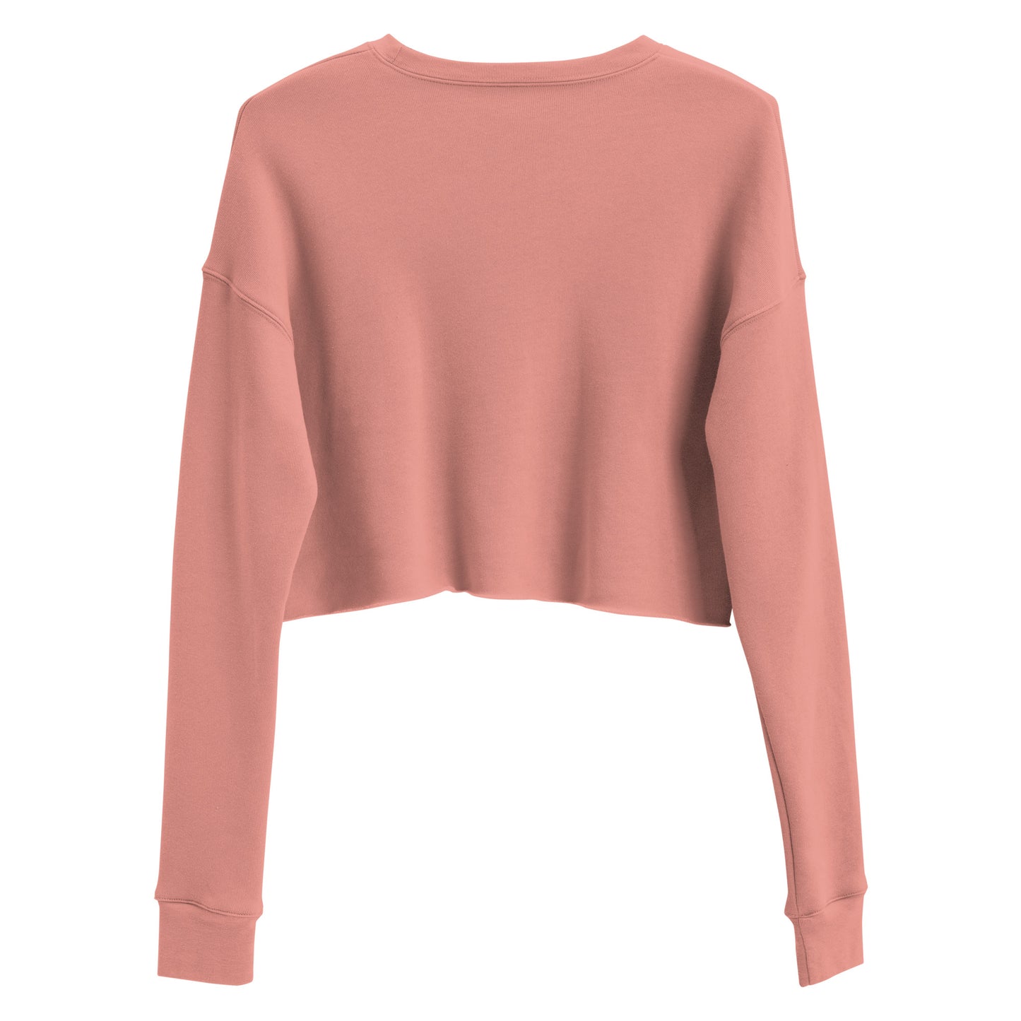 MTAM - Logo Crop Sweatshirt - Trendy Fleece Crop Top with Ribbed Neckline, Raw Hem, Multiple Colors, White Text