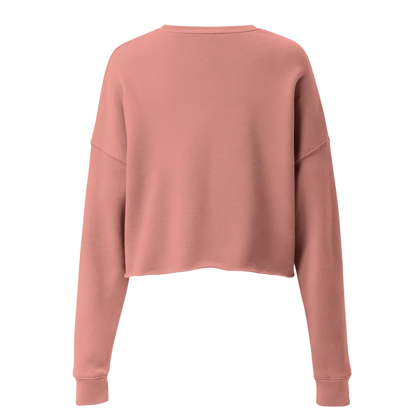 MTAM - Logo Crop Sweatshirt - Trendy Fleece Crop Top with Ribbed Neckline, Raw Hem, Multiple Colors, White Text