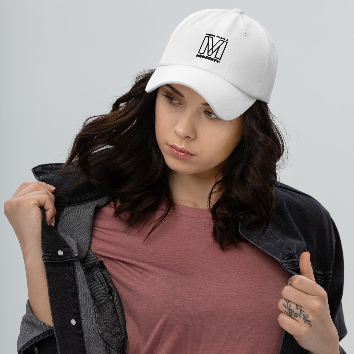 MTAM - Embroidered Logo Dad Hat- Black Text, 100% Cotton, Adjustable, Low Profile, Unstructured, curved visor, antique buckle