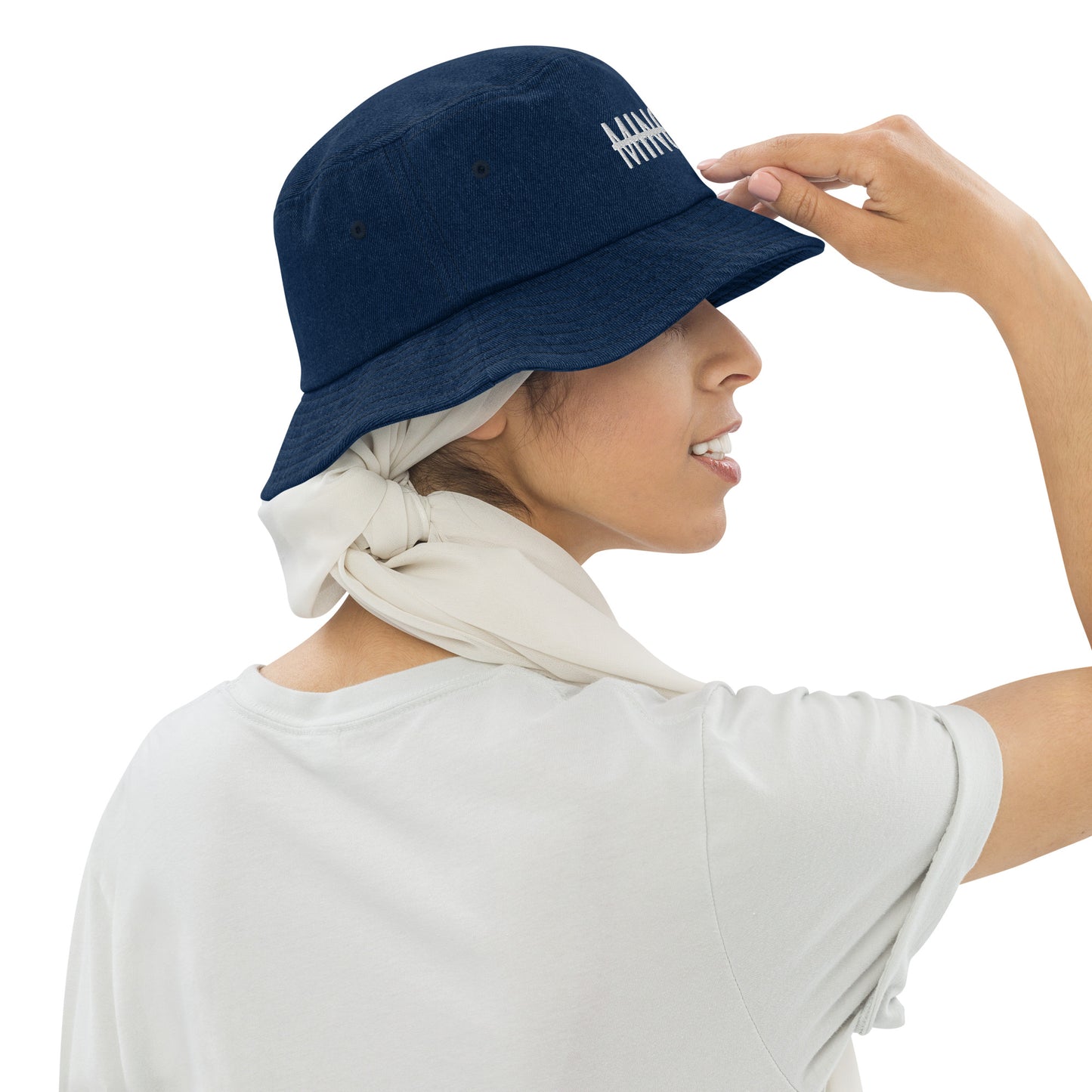 MTAM - Not A Minority Denim Embroidered Bucket Hat - Trendy, Comfortable, Versatile, Unisex, Streetwear, Casual, Sporty