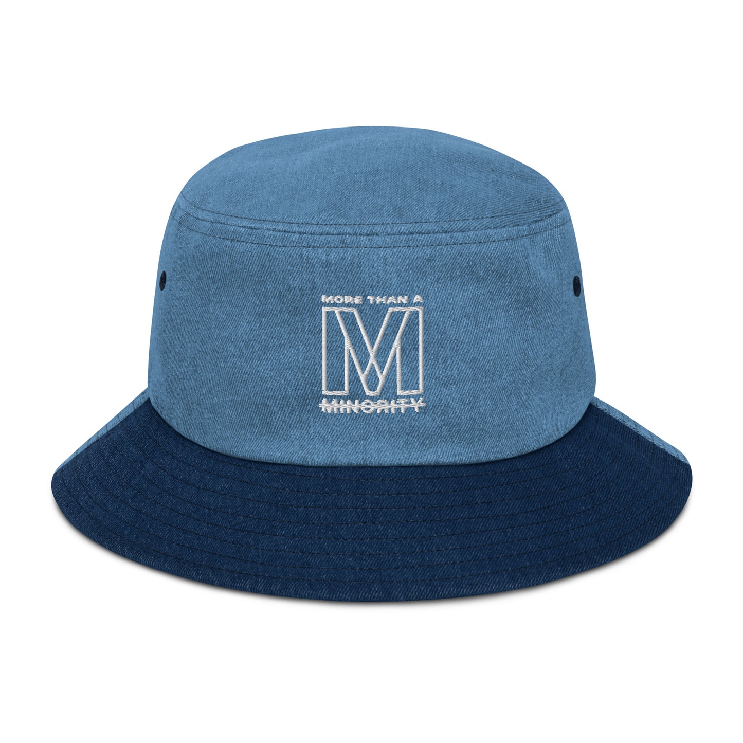 MTAM - Logo Embroidered Denim Bucket Hat | 100% Cotton | One Size Fits Most | Trendy & Versatile