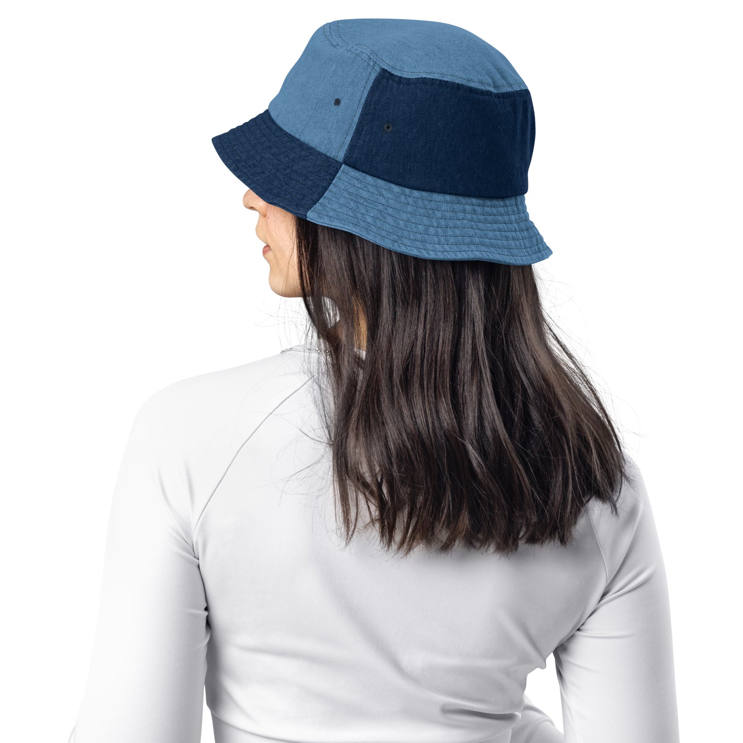 MTAM - Logo Embroidered Denim Bucket Hat | 100% Cotton | One Size Fits Most | Trendy & Versatile