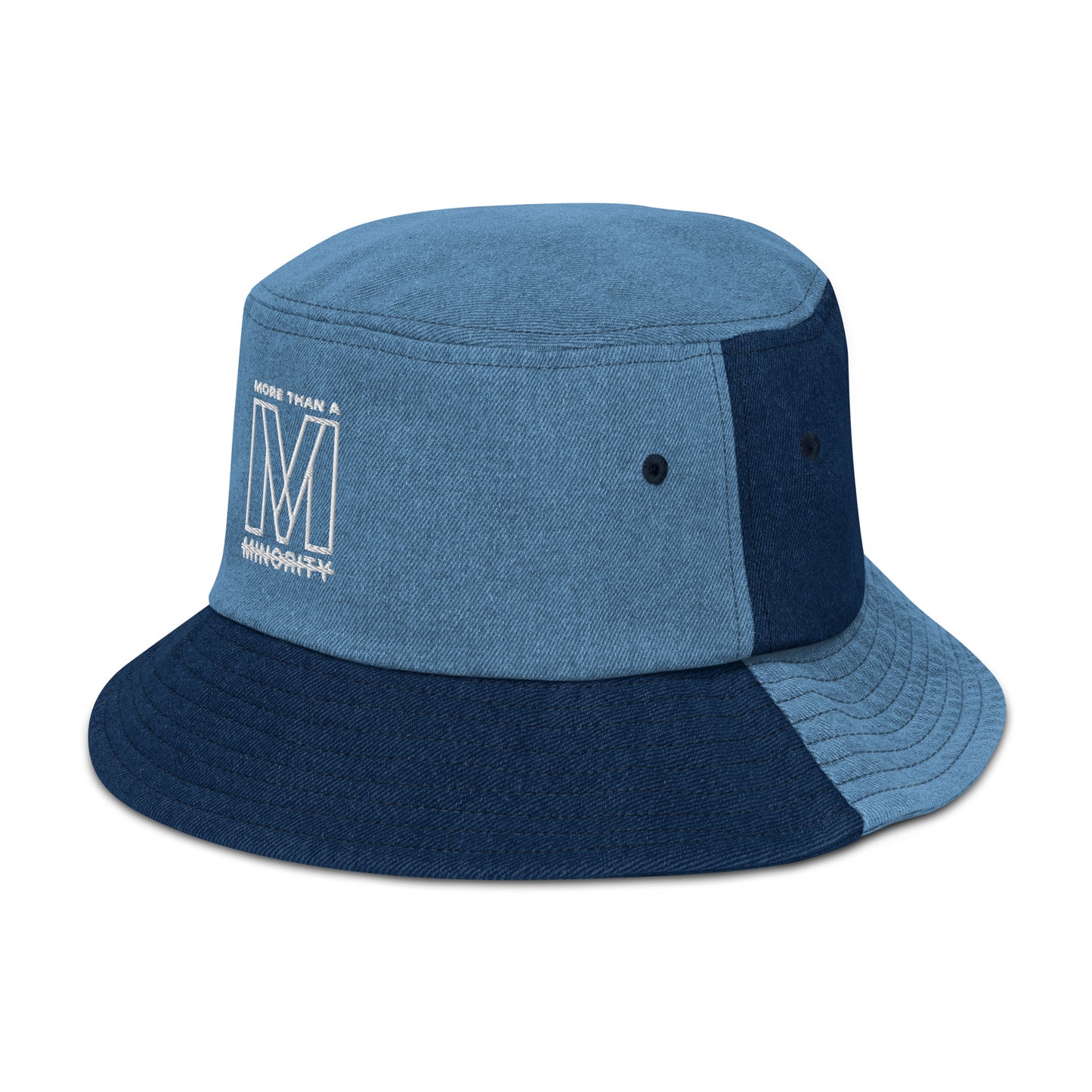 MTAM - Logo Embroidered Denim Bucket Hat | 100% Cotton | One Size Fits Most | Trendy & Versatile