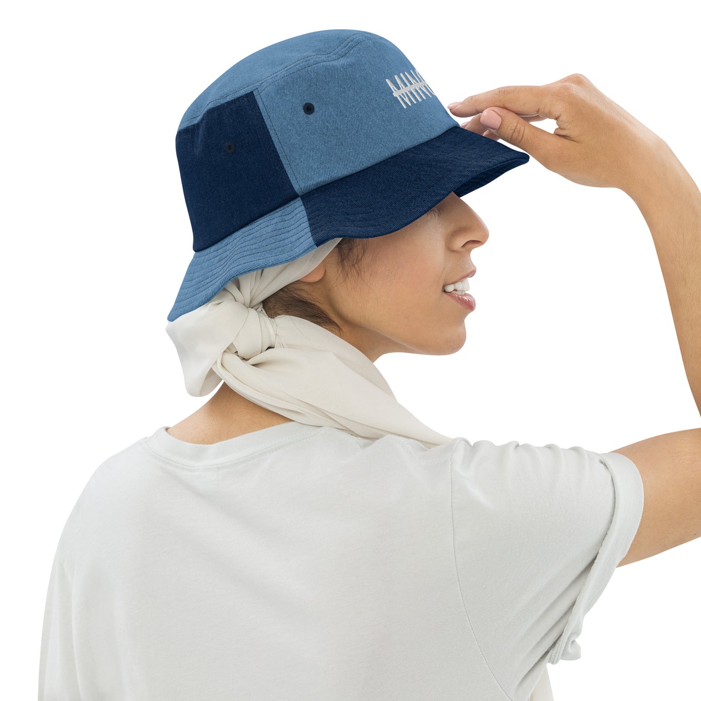 MTAM - Not A Minority Denim Embroidered Bucket Hat - Trendy, Comfortable, Versatile, Unisex, Streetwear, Casual, Sporty