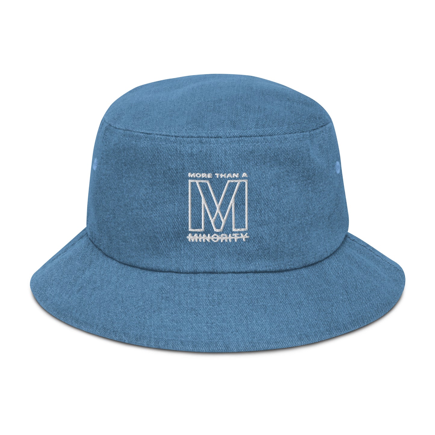 MTAM - Logo Embroidered Denim Bucket Hat | 100% Cotton | One Size Fits Most | Trendy & Versatile