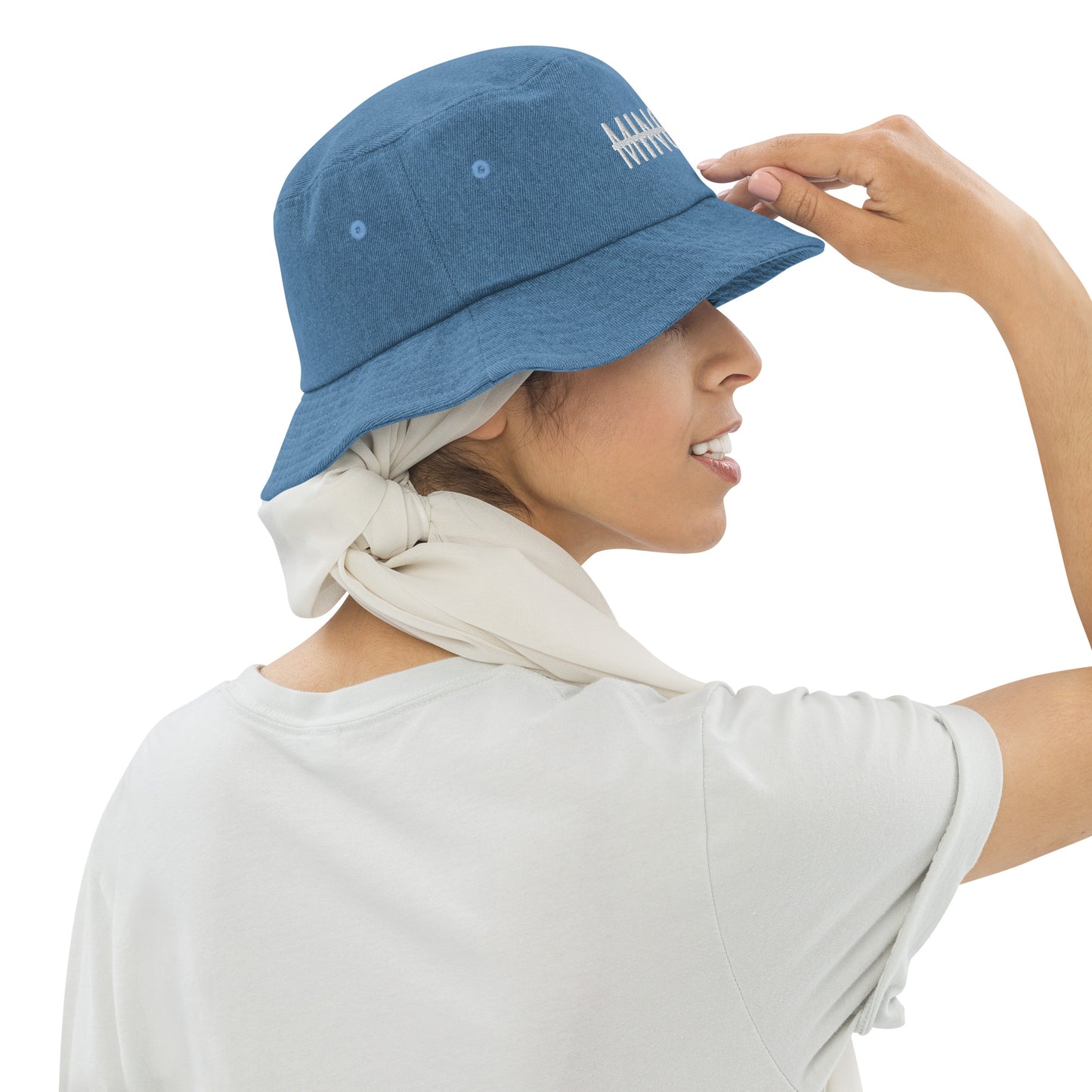 MTAM - Not A Minority Denim Embroidered Bucket Hat - Trendy, Comfortable, Versatile, Unisex, Streetwear, Casual, Sporty