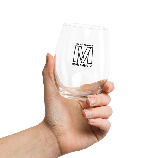 MTAM - Logo Stemless Wine Glass - Elegant, Glass, 15 oz, Stylish, Functional, Party, Celebration