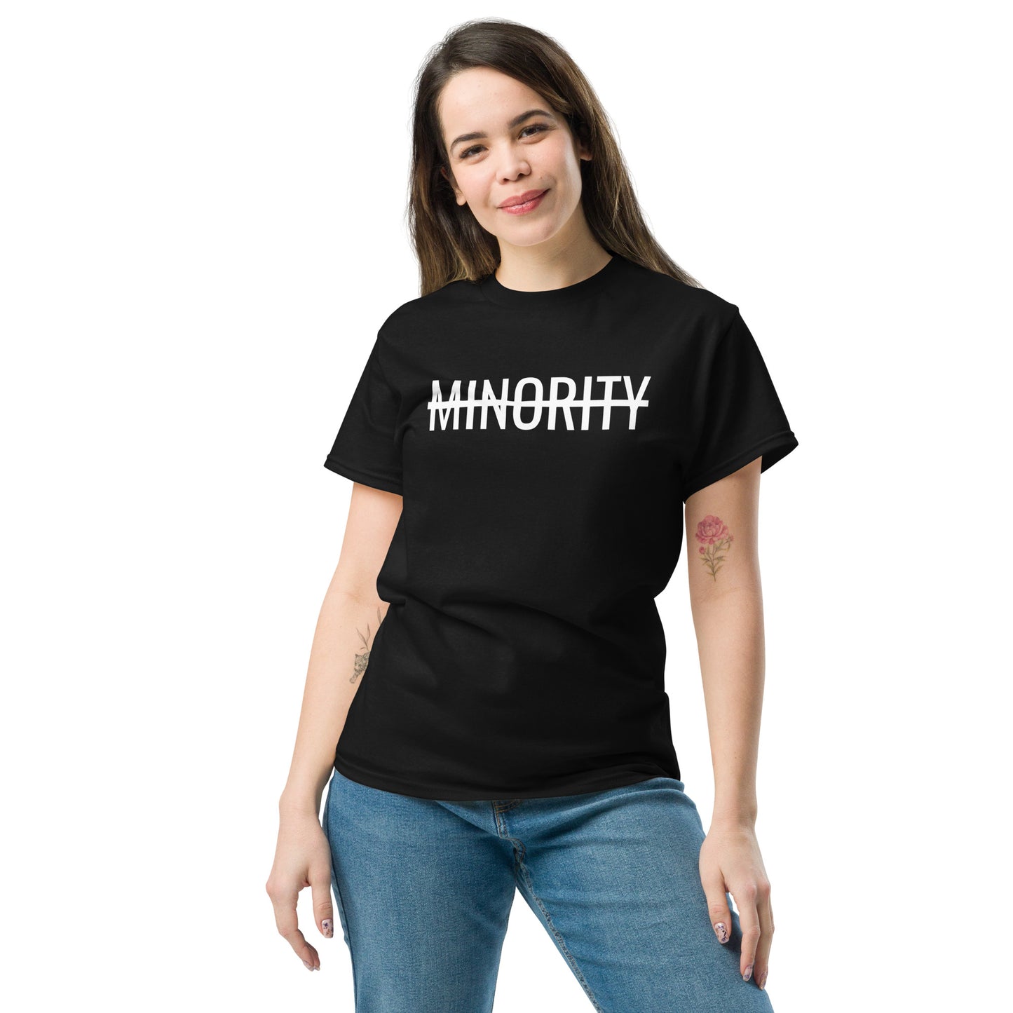 MTAM - Not A Minority + Valuable Back Tee White Text - 100% cotton, Comfortable Lightweight Men's classic tee