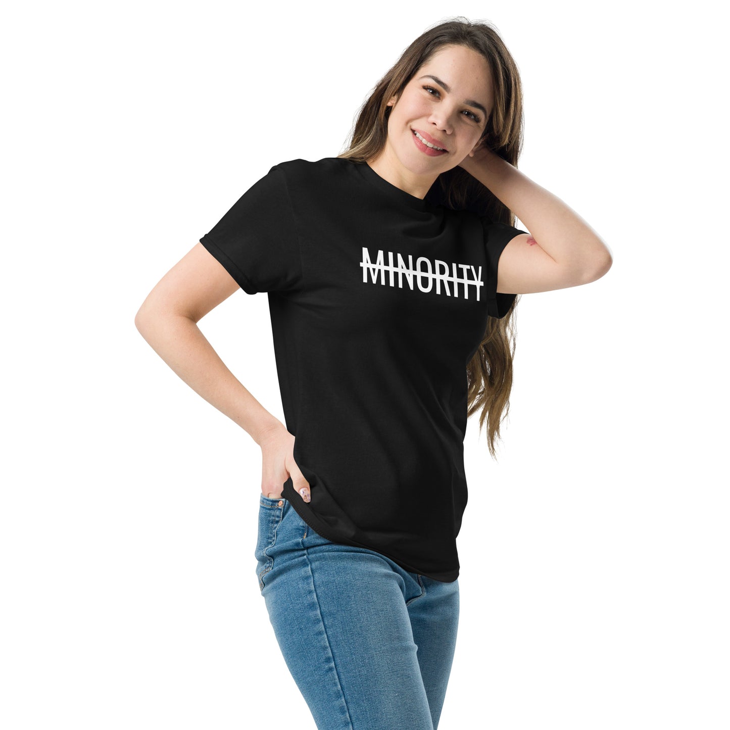 MTAM - Not A Minority + Valuable Back Tee White Text - 100% cotton, Comfortable Lightweight Men's classic tee