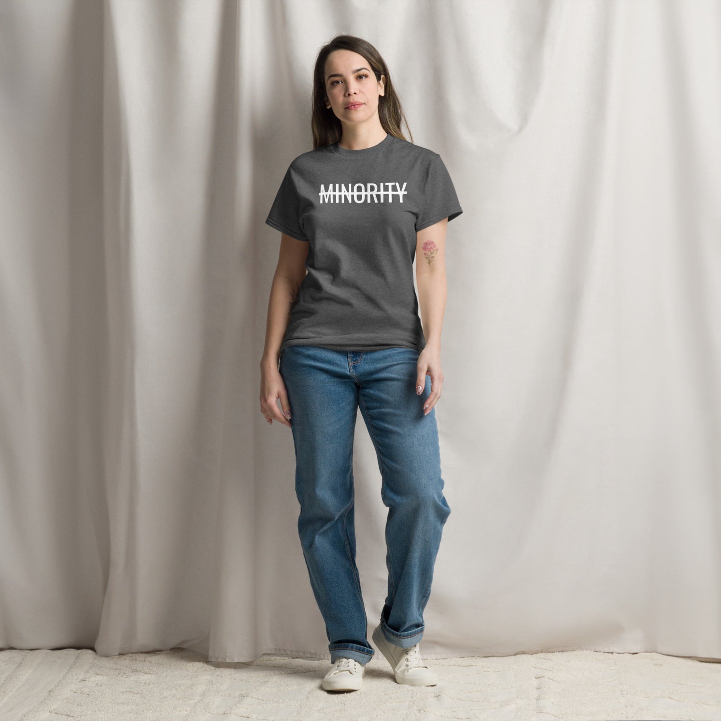 MTAM - Not A Minority + Valuable Back Tee White Text - 100% cotton, Comfortable Lightweight Men's classic tee