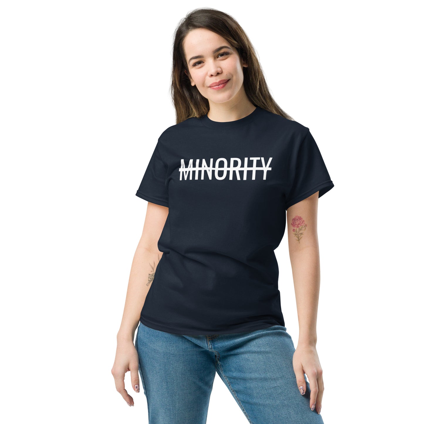 MTAM - Not A Minority + Valuable Back Tee White Text - 100% cotton, Comfortable Lightweight Men's classic tee