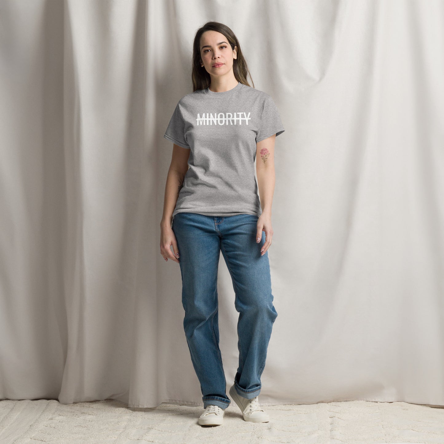 MTAM - Not A Minority + Valuable Back Tee White Text - 100% cotton, Comfortable Lightweight Men's classic tee