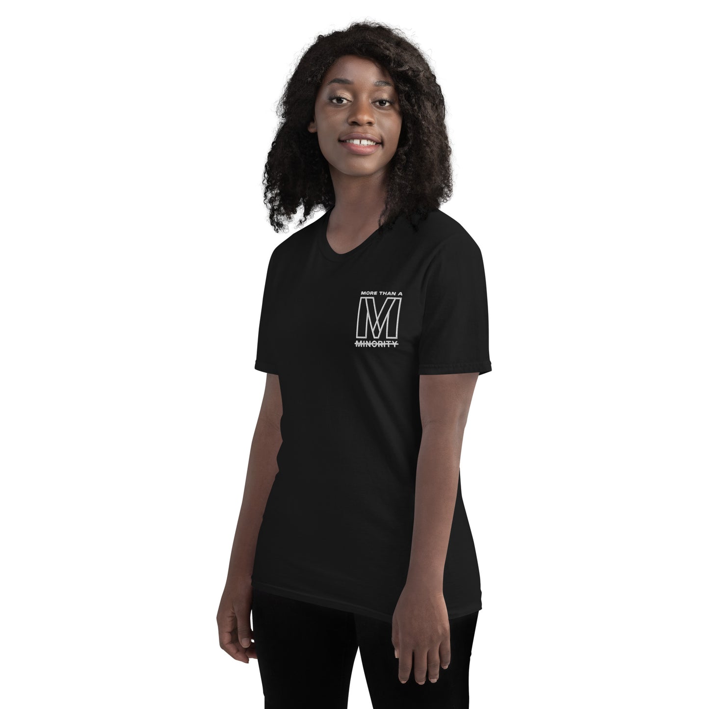 MTAM - More Than A Minority Embroidered Logo +  Warning: Valuable Handle With Care Tee - Multiple Color, 100% Cotton, Multiple Colors, Trendy Unisex Streetwear T-Shirt