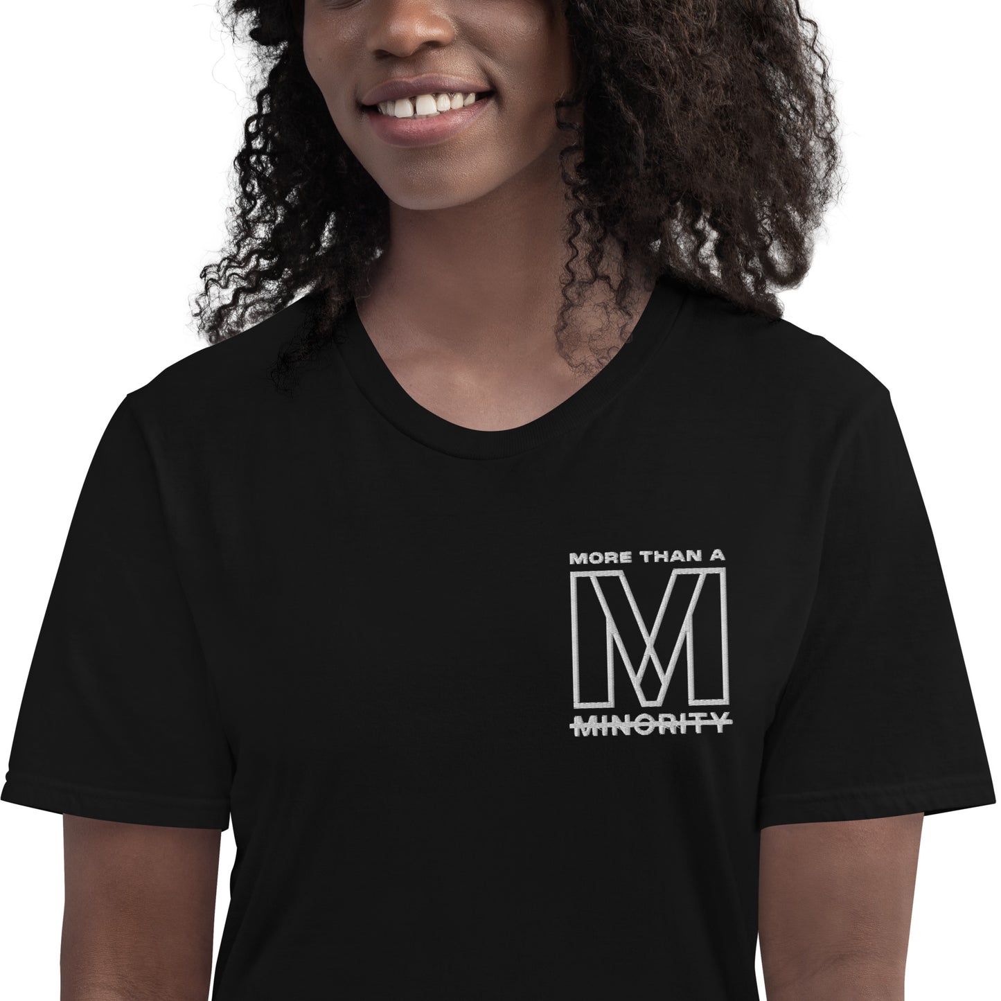 MTAM - More Than A Minority Embroidered Logo +  Warning: Valuable Handle With Care Tee - Multiple Color, 100% Cotton, Multiple Colors, Trendy Unisex Streetwear T-Shirt