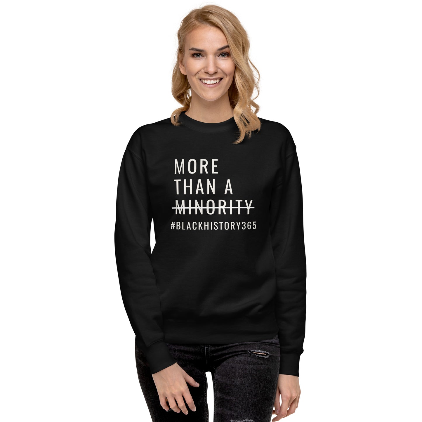 MTAM - Black History 365 Sweatshirt - Ribbed Crew Neck, Comfortable Fit, Made on Demand